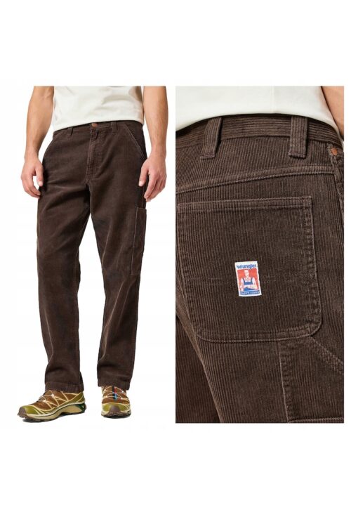 Мъжки панталони Casey Jones Regular Fit кафяви с цип и 5 джоба