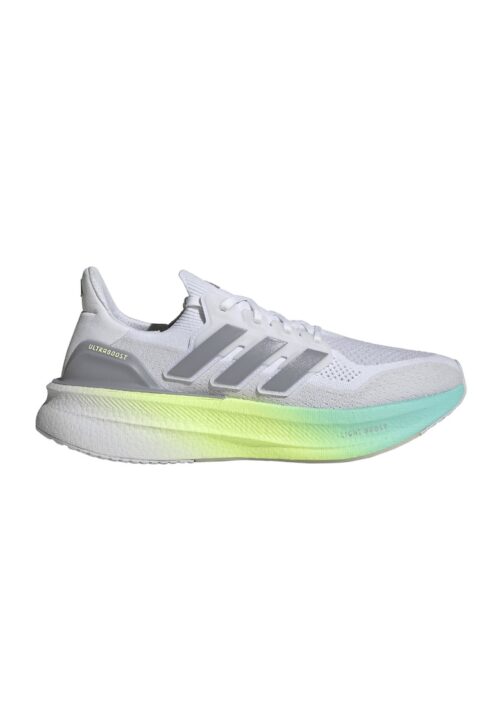 Обувки Ultraboost 5 за бягане с мрежа в сив, мръснобял и лайм зелено