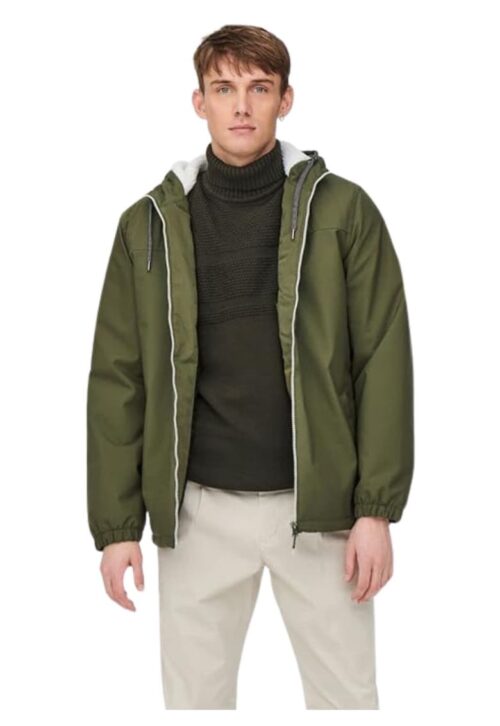 Мъжко зелено ветроустойчиво яке Only & Sons Semil AW Windbreaker с цип