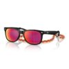 Слънчеви очила Wayfarer Midnight Black с лого с огледални оранжево-лилави лещи