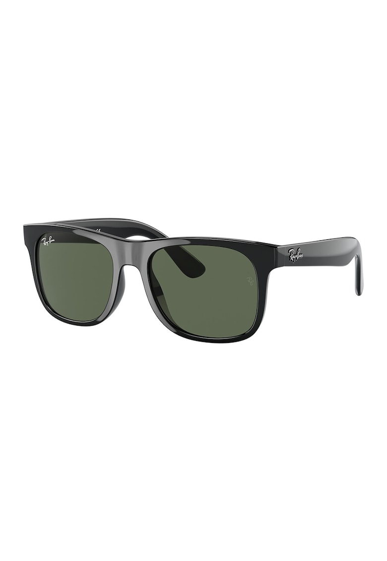 Ray-Ban Квадратни слънчеви очила Justin – Черен/Сребрист Намаления и отстъпки 3 Квадратни слънчеви очила Justin черен сребрист с тъмнозелени лещи